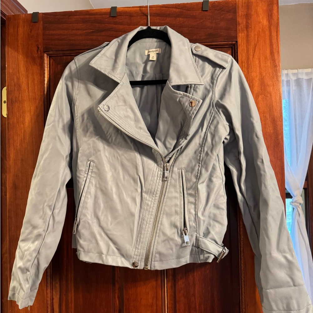 Women's light blue Leather Jacket
